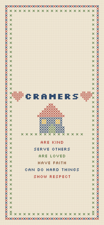 Cross-stitch sampler iPhone wallpaper