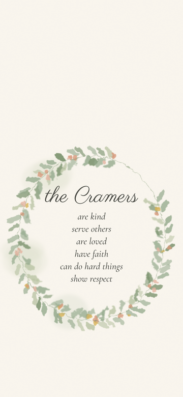 Watercolor wreath iPhone wallpaper